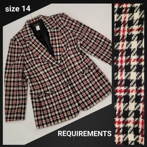 Wool blend fully lined plaid blazer 14